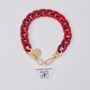 Criss Cross Acrylic Phone Wristlet with Adapter - Red - NEW